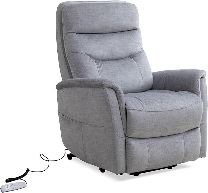 Parker Living Gemini - Capri Silver Power Lift Recliner Chair with Articulating Headrest 100% Polyester Electric Recliner for Living Room