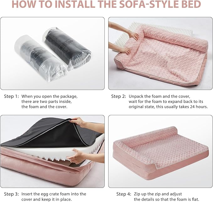 BFPETHOME Orthopedic Dog Beds for Large Dogs-Waterproof Sofa Pet Bed with Removable Washable Cover Big Dog Bed with Waterproof Lining and Nonskid BottomPet Bed for Large Dogs