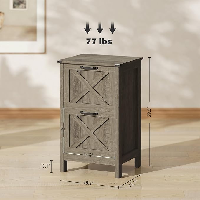 File Cabinet with Lock2 Drawer Small Storage Cabinet OrganizerUnder Desk Locking Drawers for Home OfficeAssembly RequiredGrey