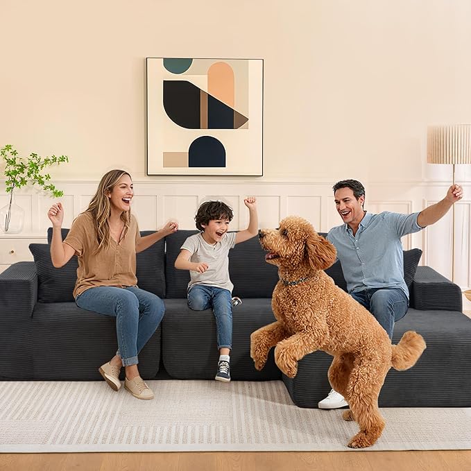 2026 New 108 Cloud Sectional Couch Modular Sectional Sofa with Deep Seat Modular Sofa Couch with L-Shaped Chaise Modern Couches for Living Room No Assembly Required (Gray Right Facing Chaise)