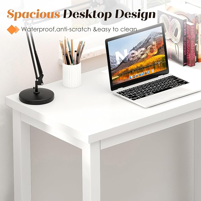 Need Small Table - 31.5 Inch Study Desk for Narrow SpacesSturdy and Heavy Duty Study Workstation for Laptop-Easy Assembly Homework Desks AC3DW8040