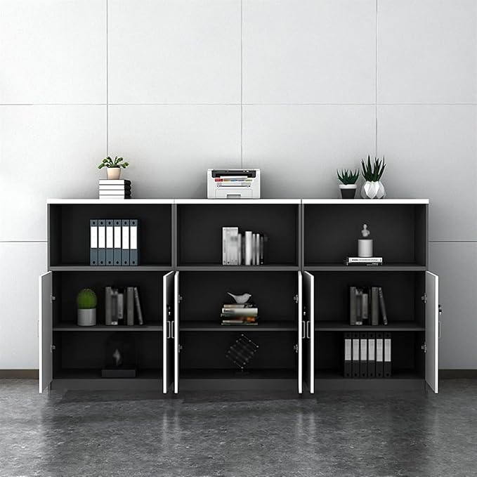 File Cabinet Lateral Filing Cabinet with Door Printer Stand with Open Storage Shelves(Color:White Door)