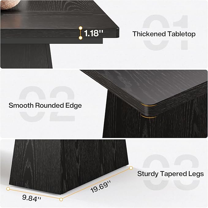 Tribesigns 63-Inch Executive Desk Modern Black Office Computer Desk with Sturdy Double Pedestal Large Study Writing Table Simple Workstation for Home Office