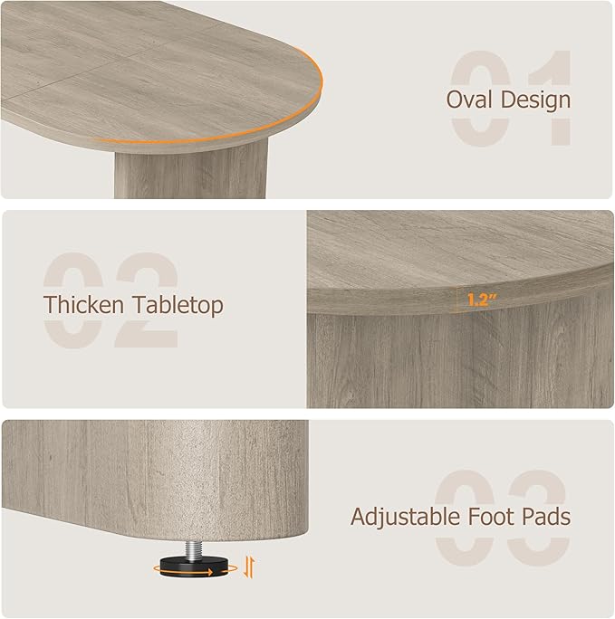 GAOMON 70.8 Inch Oval Computer Desk Long Large Executive Desk Wooden Home Office Desk Writing Table Computer Table Workstation for Home Office