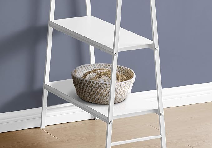Computer Desk Home Office Laptop Storage Shelves 48 l Work White Laminate White Metal Contemporary Modern NB602