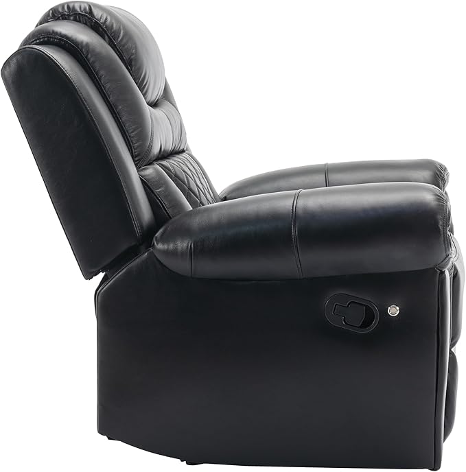 ERYE Manual Recliner Chair with LED Light Strip for Living Room Bedroom Manual Reclining Home Theater Seating Armchair Faux Leather Tufted