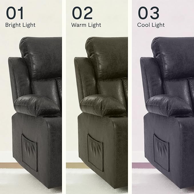FLEXISPOT XL31-XL Oversized Power Lift Recliner Chair for Elderly 27.4 Extra Wide Lay Flat Lift Chair w/Massage &amp Heat Dual Motor Electric Reclining Chair for Big &amp Tall(Oversized Dark-Gre