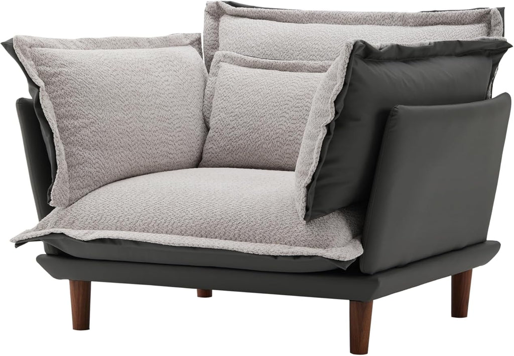Modern Style Chenille Oversized Armchair Accent Chair Single Sofa Lounge Chair for Living Room Bedroom