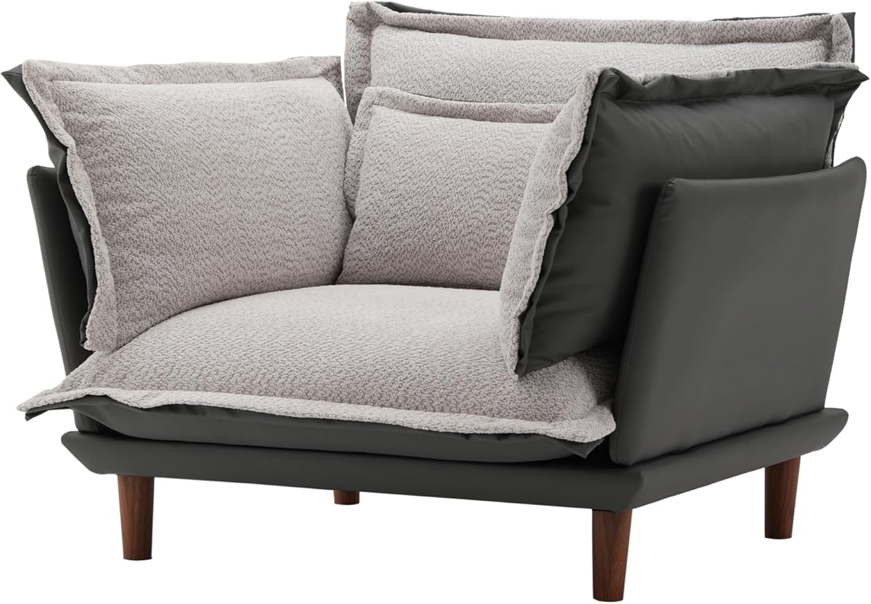 Modern Style Chenille Oversized Armchair Chair Single Sofa Lounge Chair for Living Room Bedroom