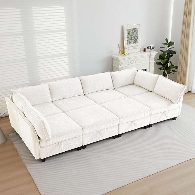 ORRD Small Modular Sectional Sofa Loveseat Couch with Storage 2 Seater Sofa Modular for Living Room Office (Beige)