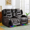 Loveseat Power Recliner Sofa Couch Electric Reclining Sofa Chair for Living Room with Multi-Function Console/Cup Holders/LED Ambient Light