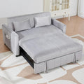 Convertible Sofa BedVelvet Sleeper Sofa Bed with Side Pockets 3 in 1 Pull Out Couch with Adjustable Backrest for Living Room Bedroom Apartment (Grey)