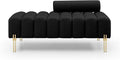 53.2 Modern Loveseat Sofa CouchUpholstered Couch Bench with Golden Legs and Adjustable BackrestSherpa Small Couches for Living Room Bedroom Office (Black)