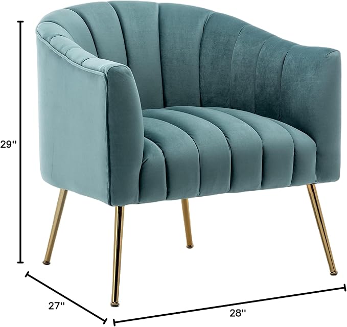 Modern Velvet Tub Chair Armchairs Barrel Accent Dinning Chair with Gold Plated Metal LegsThick Soft Padded Seat for Living Room