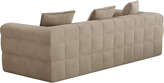 91.3 Boneless CouchComfy Cloud Sectional Sofa with Deep SeatModern Upholstered Chenille Love Seat Sofa Oversized Couches for Living Room No Assembly Required Tufted Sofas Light Brown