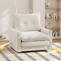 Cozy Swivel Accent Chair Modern Oversized Single Sofa with Armrest Comfy Upholstered Armchair Sofa Large Corduroy Accent Chair for Living Room Bedroom Reading Room Cream Beige