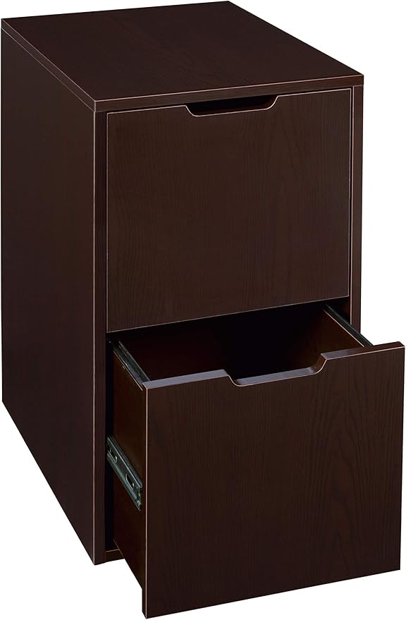 Niche Mod Freestanding Pedestal Two Drawer Filing Cabinet- Truffle