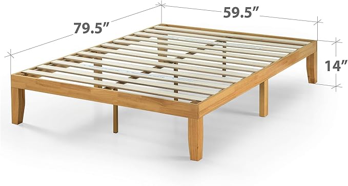 ZINUS Moiz Wood Platform Bed Frame / Wood Slat Support / No Box Spring Needed / Easy Assembly Natural Queen