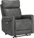 Wall Hugger Recliner Chair for Adults Faux Leather RV Recliner with USB Charging Ports Electric Power Reclining Sofa for Living Room Home Theater Seating Bedroom