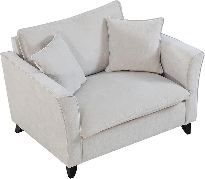 ERYE Living Room Accent Chair Modern Chenille Upholstered Wider Seat Cushion Leisure Armchair W/2 Pillows and Removable Cover for Home ApartmentBedroomOffice