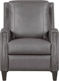 Parker Living Hunter - Echo Grey Leather Recliner Chair Manual Pushback Recliner Top Grain Leather with Match Comfortable Seating for Living Room Relaxation