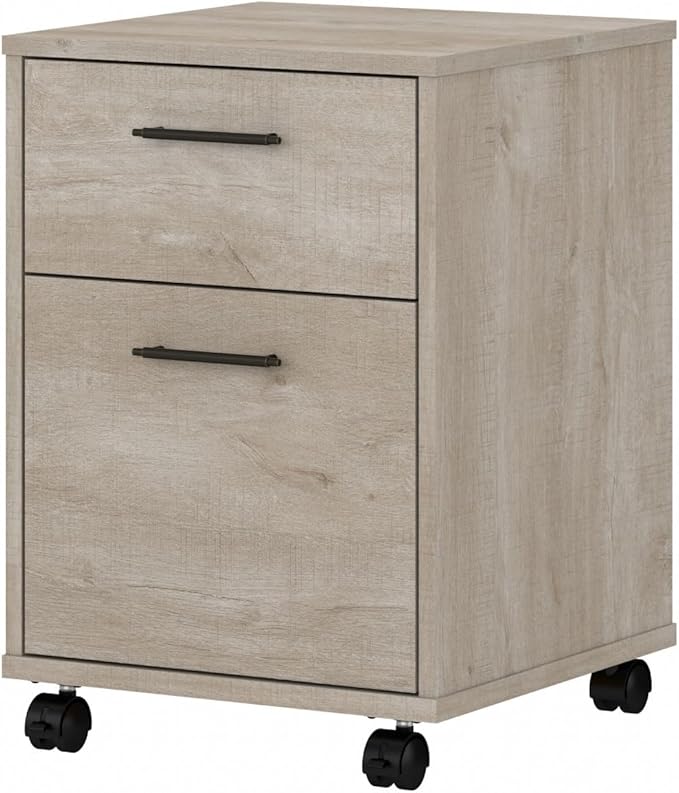 Bush Home Key West 2 Drawer Mobile File Cabinet Rolling File Cabinet for Home Office