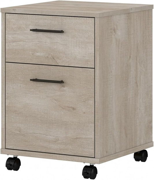 Bush Home Key West 2 Drawer Mobile File Cabinet Rolling File Cabinet for Home Office