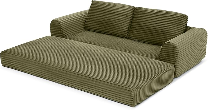 Foldable Boneless Love Seat Couches in a Box Modern Floor Foam Sleeper Sofa Bed 2-in-1 Convertible Cloud Sofa for Home Apartments Bedroom