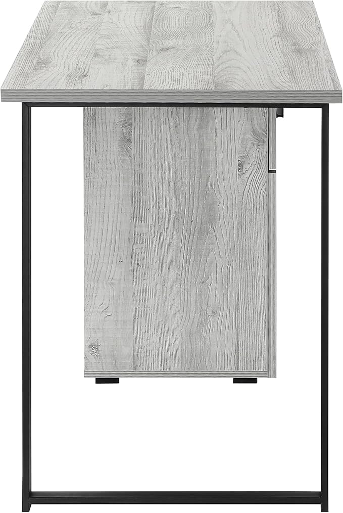 Monarch Specialties I 7763 Computer Desk Home Office Laptop Left Right Set-up Storage Drawers 48 L Work Metal Laminate Grey Black Contemporary