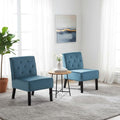 Reeso 2-Piece Living Room Armless Button Tufted Pattern Accent Chair Blue