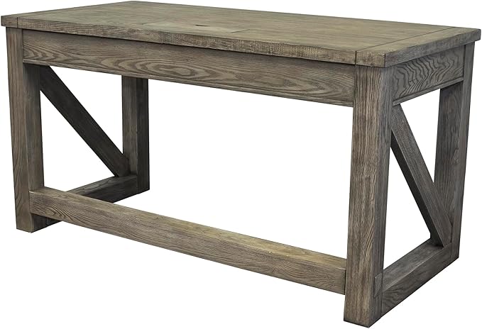 Martin Furniture Avondale Writing Desk Writing Table Wood Office Desk Finished All Sides Gray