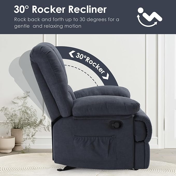 Stary Oversized Rocking Rocker Recliner Chair for Living Room Adults