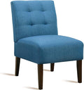 Modern Accent Chair for Living Room Upholstered Armless Slipper Chair with Back &amp Wood Legs Comfy Small Chair for Bedroom Living Room Reading Spaces Office (Blue2)