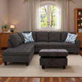 3-Piece L-Shaped Modular Leather Sofa – Convertible Sectional Couch with Movable Chaise &amp Storage Ottoman Multi-Scene Use for Living Room Apartment &amp Office Dark Brown