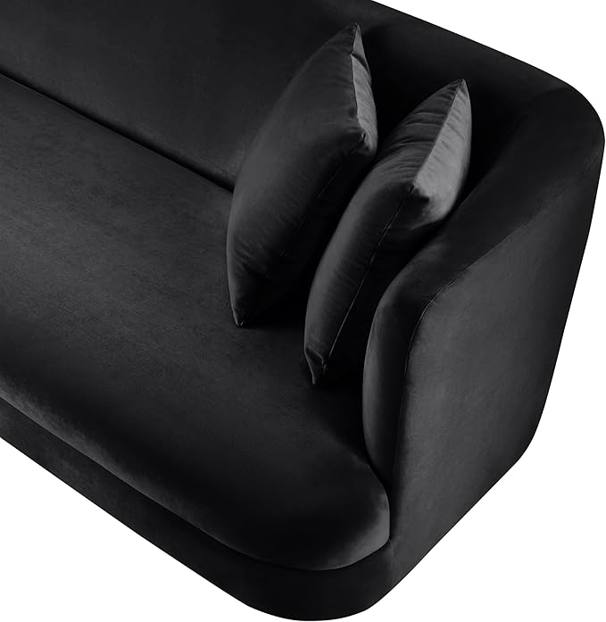 Meridian Furniture 699Black-C Alder Collection Modern | Contemporary Chair with Ultra Luxe Black Velvet 460 GSM Velvet Solid Wood Frame 38 W x 36 D x 30 H Black