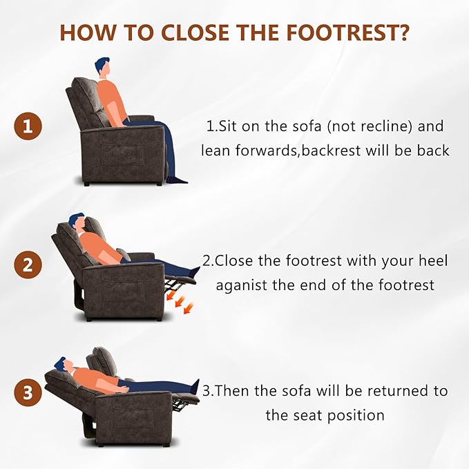 Reclining Loveseat Sofa 3 Seat Manual Recliner Couch with Flip Middle Backrest Console Wall Hugger Storage Drawer &amp Cup Holder for RV &amp Living Room Seating (Brown 3 seat &amp Console)