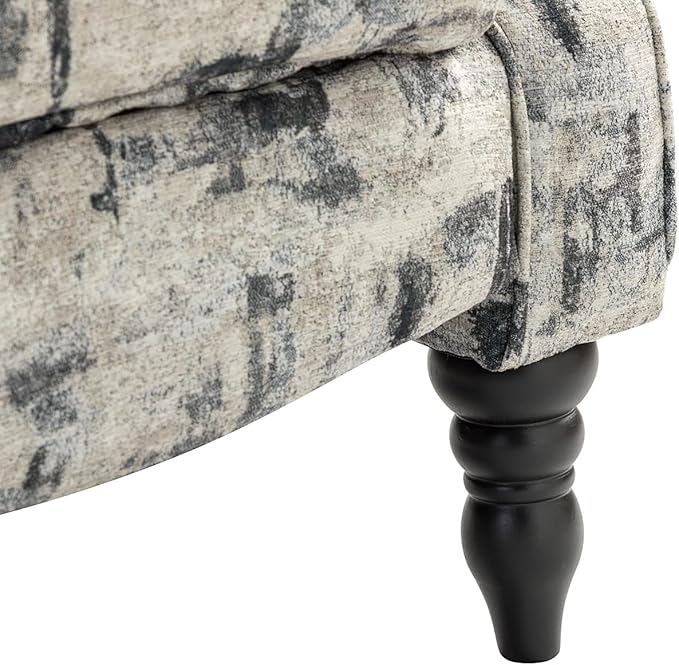 HULALA HOME Upholstered Wingback Recliner Chair Small Adjustable Footrest Push Back Single Reclining Sofa Mid Century Modern Lounge Armchair for Living Room Bedroom Reading/Grey