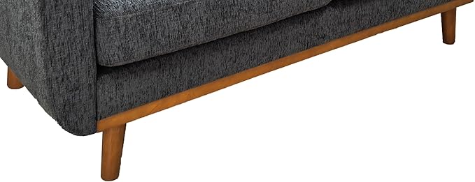 67.7''Mid-Century Modern Sofa Couch Upholstered Tufted Loveseat Sofa with Solid Wood Legs 2 Seat Small Couch with Thick Padded Cushions Comfy Couches for Small Spaces Bedroom Living Room Blue Grey