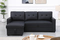 Ball &amp Cast L-Shape Reversible Sectional Sleeper Sofa Bed 4 in 1 Pull Out Couch with Storage Chaise &amp Removable Back CushionsConvertible Sleeper Corner Couch Pull-Out Sofa Bed for Living Room