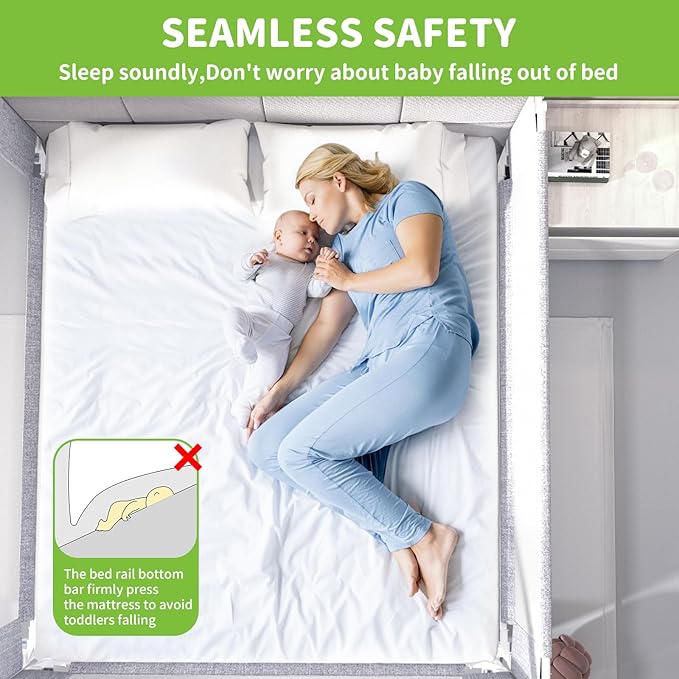 3-Piece Califormia King Size Bed Rail for Toddlers - Adjustable Baby Bed Rail Guard Kids Safety for Califormia King Size Bed (82.7x82.7x70.8-Grey)