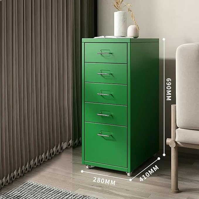File Cabinet Drawer Organiser Desktop File Cabinet Filing Cabinet Multilayer Tin Cabinet A4 Folder Small Cabinet (Color : Green Size : 5-Layer)