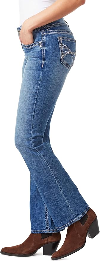 WallFlower Luscious Curvy Bootcut Jeans for Women Mid-Rise Insta Stretch Denim Size-Inclusive Juniors Jeans