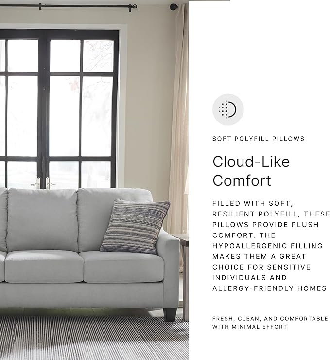 Signature Design by Ashley Adlai Casual Sofa with 2 Toss Pillows Light Gray