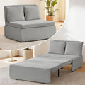 CECER 43.5 Twin Size Pull Out Sofa BedCorduroy Pull Out Couch with Tri-fold Mattress3-in-1 Convertible Sleeper Sofa with Pillows for Small Space/Bedroom/Apartment（Light Grey）