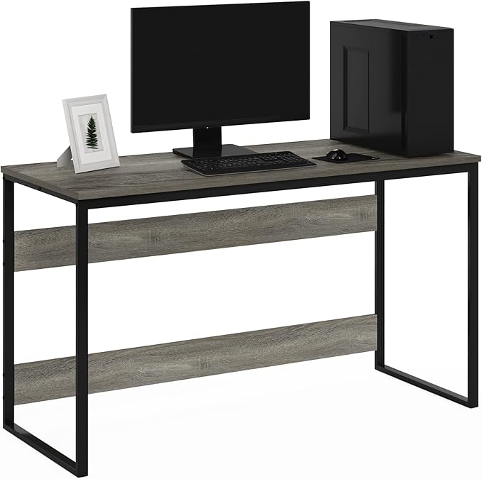 Furinno Moretti Modern Lifestyle Enhanced Study Desk 52 Inch 52-Inch French Oak Grey