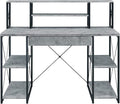 All-Purpose Gray Writing Desk - Compact Computer Desk for Home Office