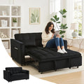 54 Convertible 3 in 1 Sofa Bed | Pull Out Sleeper Couch for Living Room | Foldable Loveseat Sleeper Sofa Bed | Space Saving Design for Apartment and Bedroom (Black)