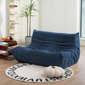 N&ampV Fireside Loveseat Mid Century Armless Twin Size Floor Sofa Soft Premium Corduroy Floor Lounge Chair Foam Sofa Accent Chair for Living Room Bedroom and Office Prussia Blue