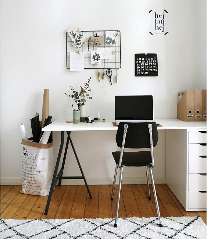 Kaboon White Table Top 23.62 D x 55 W Solid One-Piece Desktop Universal Wood Countertop Reversible Laminate Top Double Desks L-Desk DIY for Home and Commercial