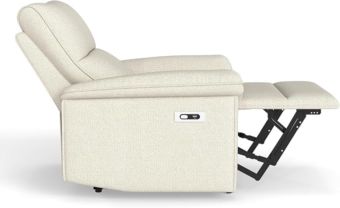 KEIKI Wall Hugger Recliner Chair Zero Wall Electric Recliner Chairs with USB Port Electric Recliner for Living Room Fabric Reclining Armchair for Small Space Beige
